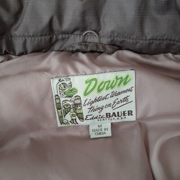 EDDIE BAUER Yukon 550 Quilted Goose Down Vest Tan Brown Sz M - Picture 11 of 11